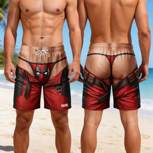 Funny Masked Hero Men's Beach Shorts - Personalized Gifts For Him 02hadh150826