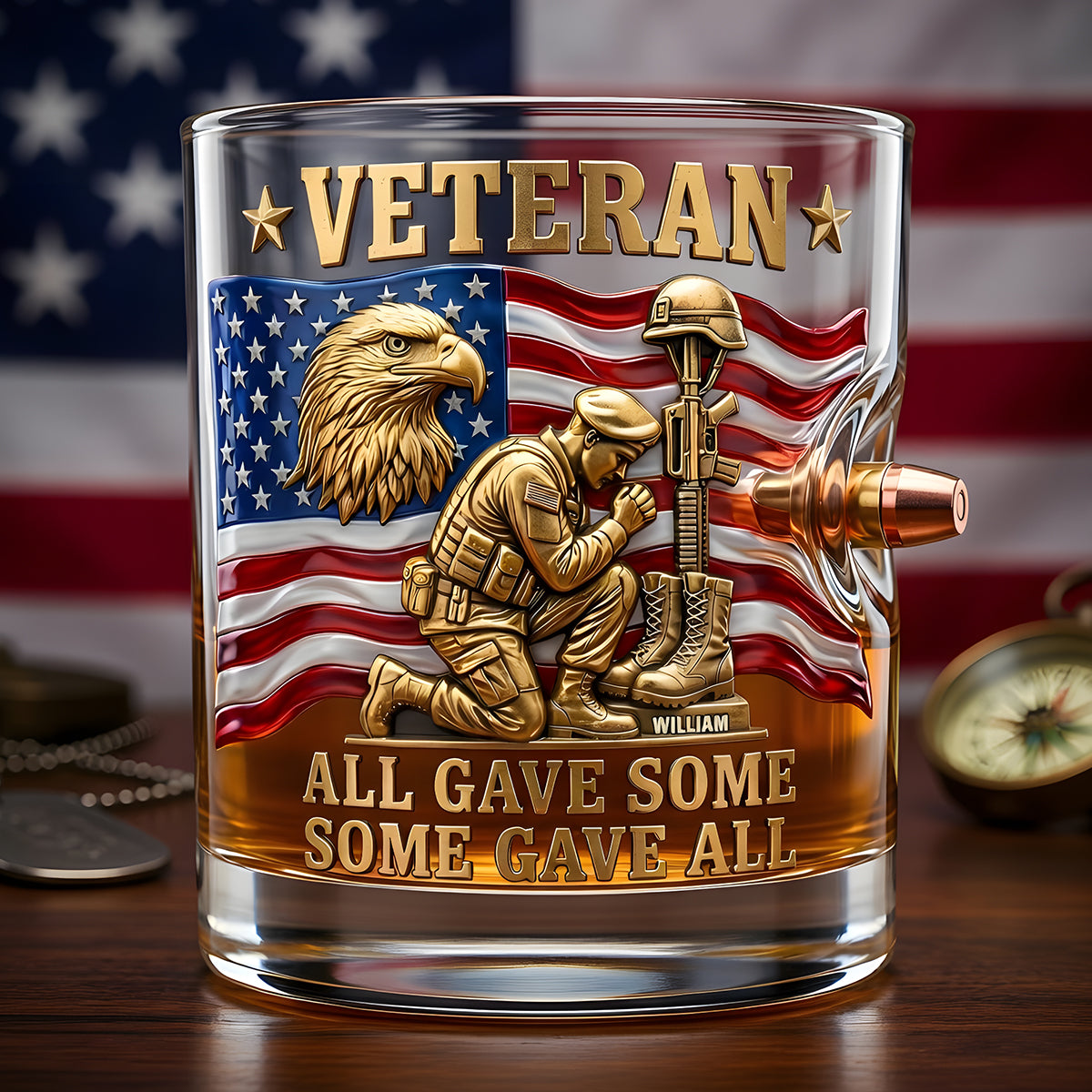 Honor Veteran Bullet Glass - Personalized Gifts For Veterans 01tydt180626-Homacus