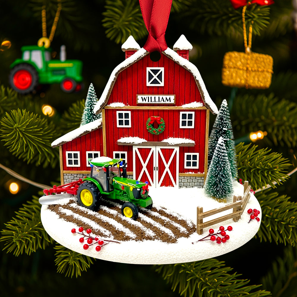 Tractor House Ornament Christmas Personalized Gifts for Tractor Lovers 01TGDT090825-Homacus