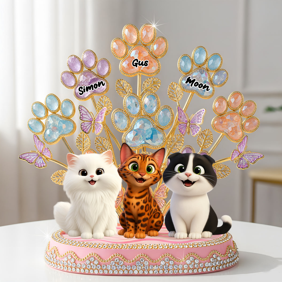 Cute Paw Tree Acrylic Plaque - Personalized Gifts For Dog & Cat Lovers 02QHLU280625-Homacus