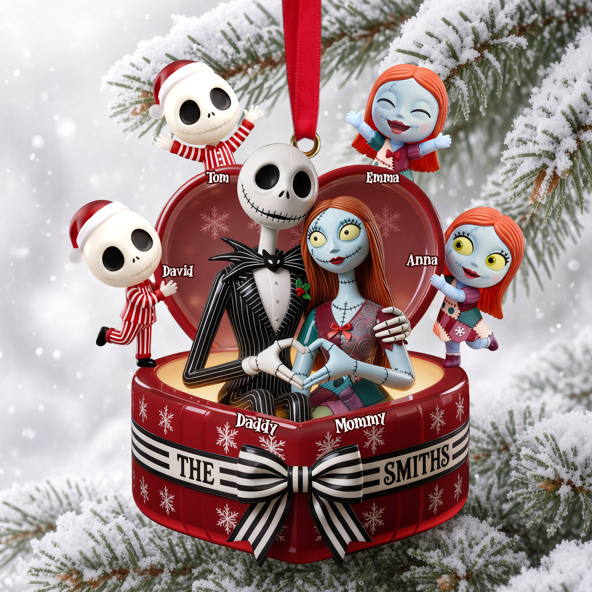 Spooky Family Christmas Ornament - Personalized Gifts For Family 02palu010926-Homacus