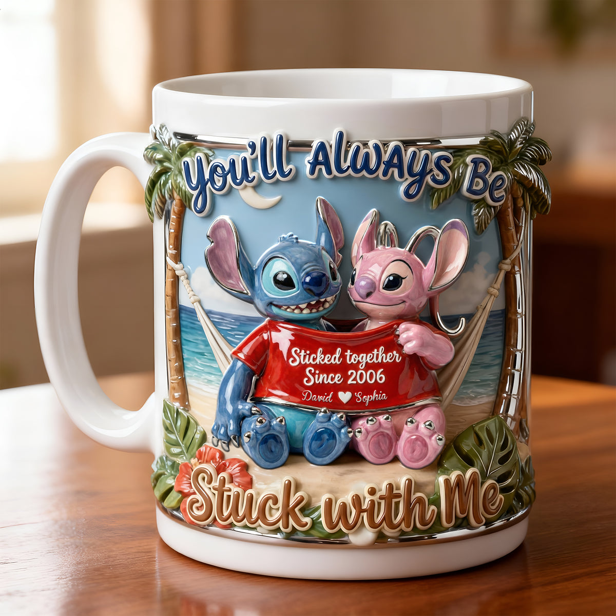 Playful Cute Couple In One Shirt Coffee Mug, Personalized Gifts For Couple 03qhlu220126-Homacus