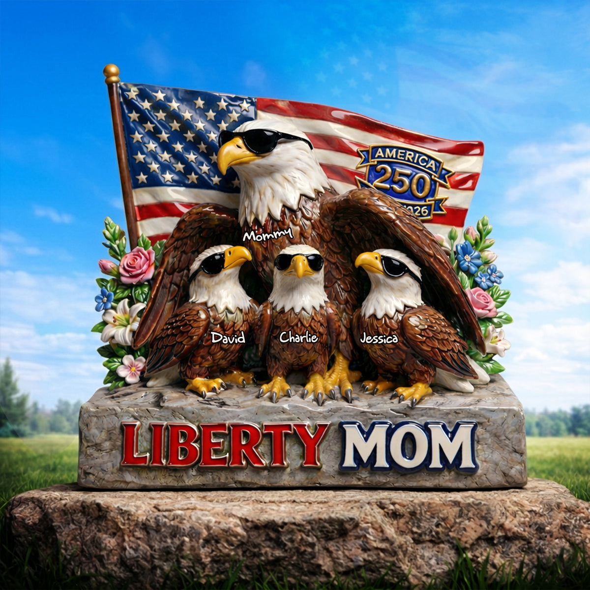 Liberty Eagle Mom Acrylic Plaque - Personalized Gifts For Moms 01tylu020326-Homacus