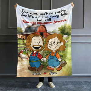 Personalized Gifts For Farmer Couple Blanket 01qhpu130125hg You're My Queen/King-Homacus