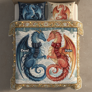 Mythical Dragon Couples Quilt Bedding Set Special Line - Personalized Gift For Couples 06HYMG011125-Homacus