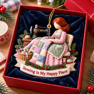 Sewing Girl Acrylic Ornament - Personalized Christmas Gifts For Sewing Lovers 02pgqn241026-Homacus