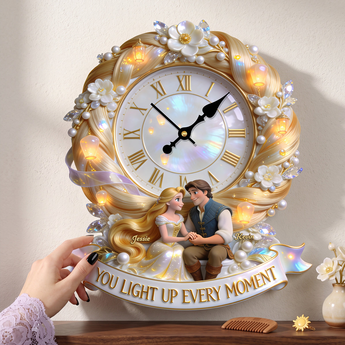You Light Up Every Moment Hanging Wall Clock - Personalized Gifts For Couple 01pgta160726-Homacus
