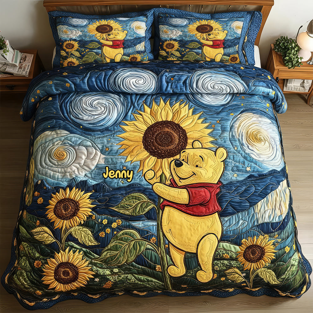 Personalized Gifts For Kid, Sunflower Quilt Bed Set Special Line 05natn080925-Homacus