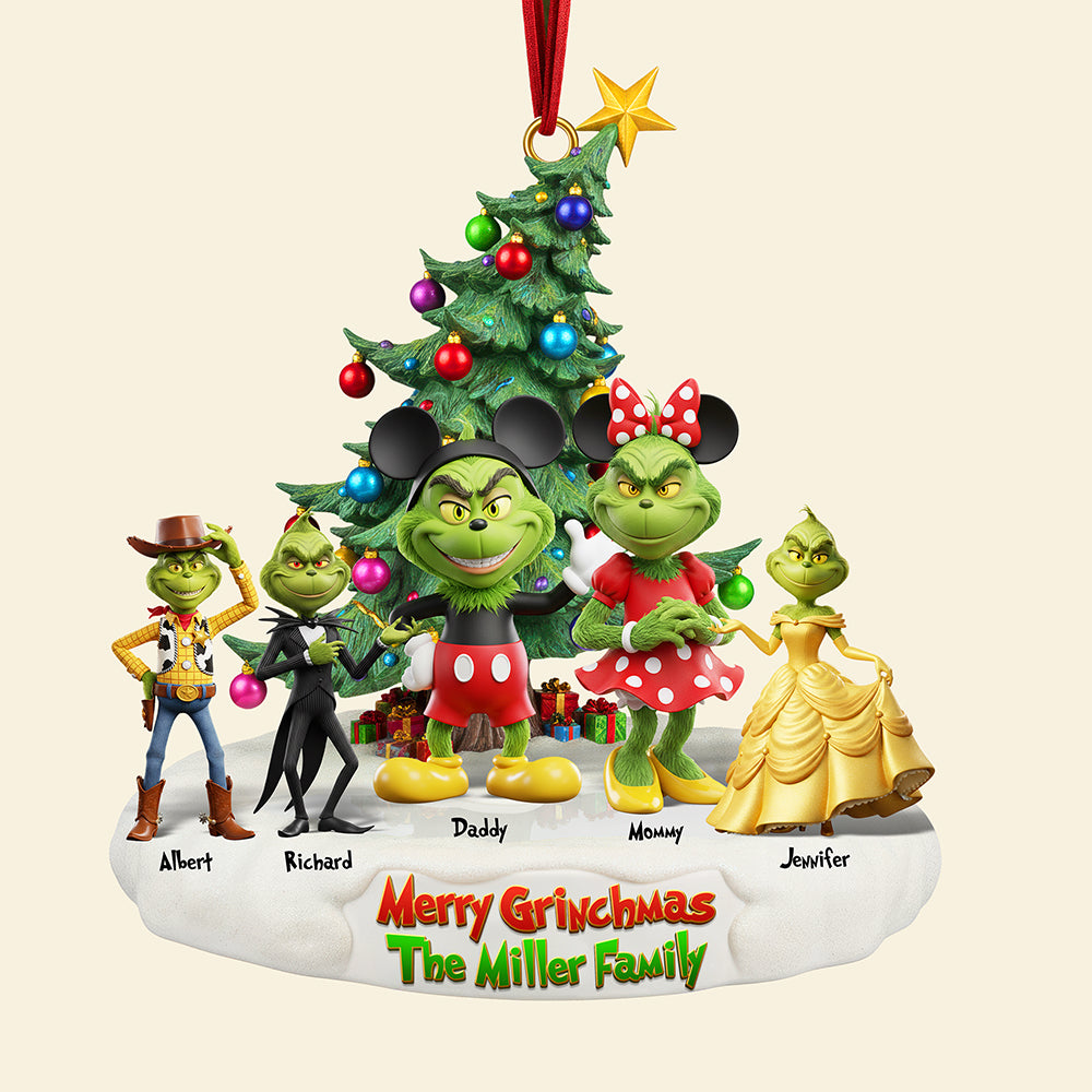 Playful Green Family Christmas Ornament - Personalized Gifts For Family 01naqn240925-Homacus