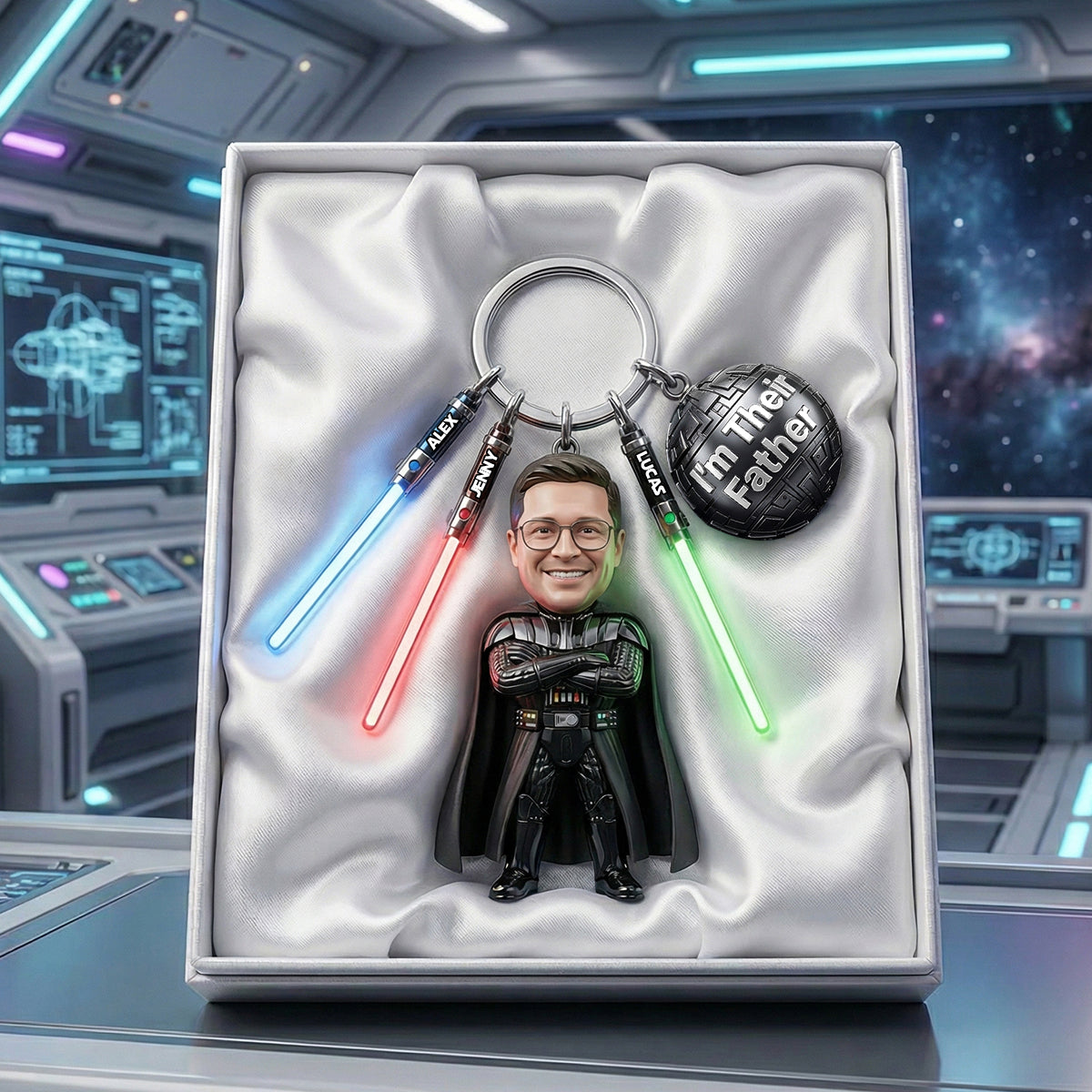 Custom Photo Acrylic Tag Keychain - Personalized Gifts For Cosmic Father's Day 01natn300326-Homacus