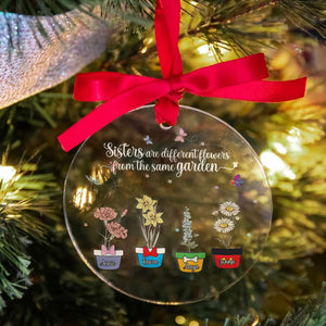 Personalized Gifts For Sisters, Christmas Ornament Sisters Are Different Flowers 01KALU301024-Homacus