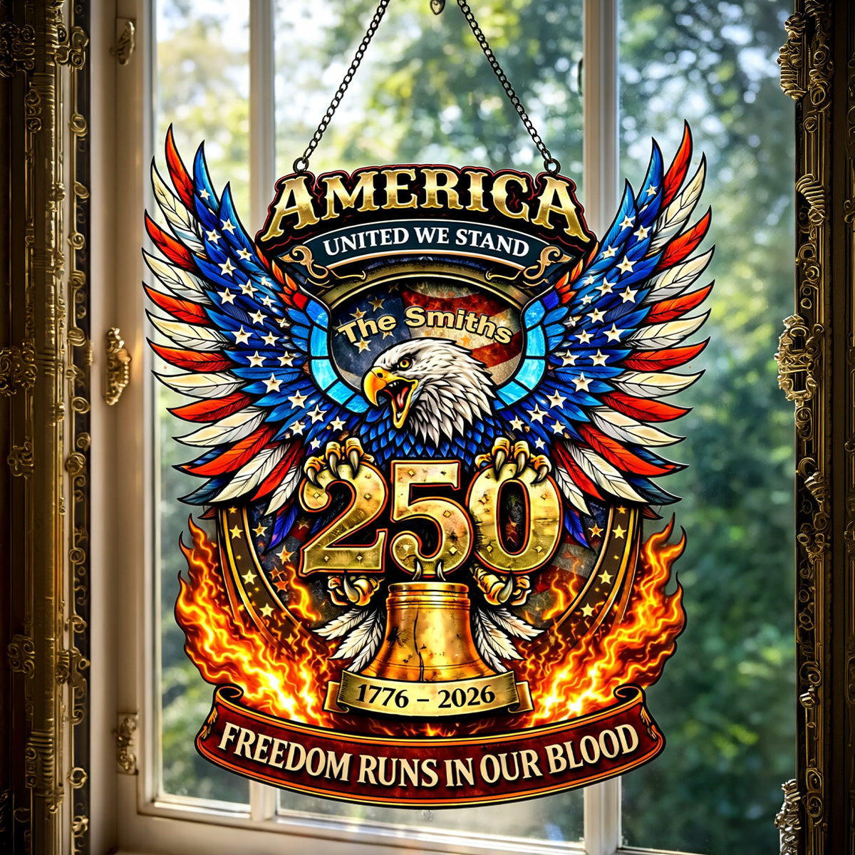 250 Years of Freedom Suncatcher Ornament Personalized Patriotic Gifts 04TYMG100326-Homacus