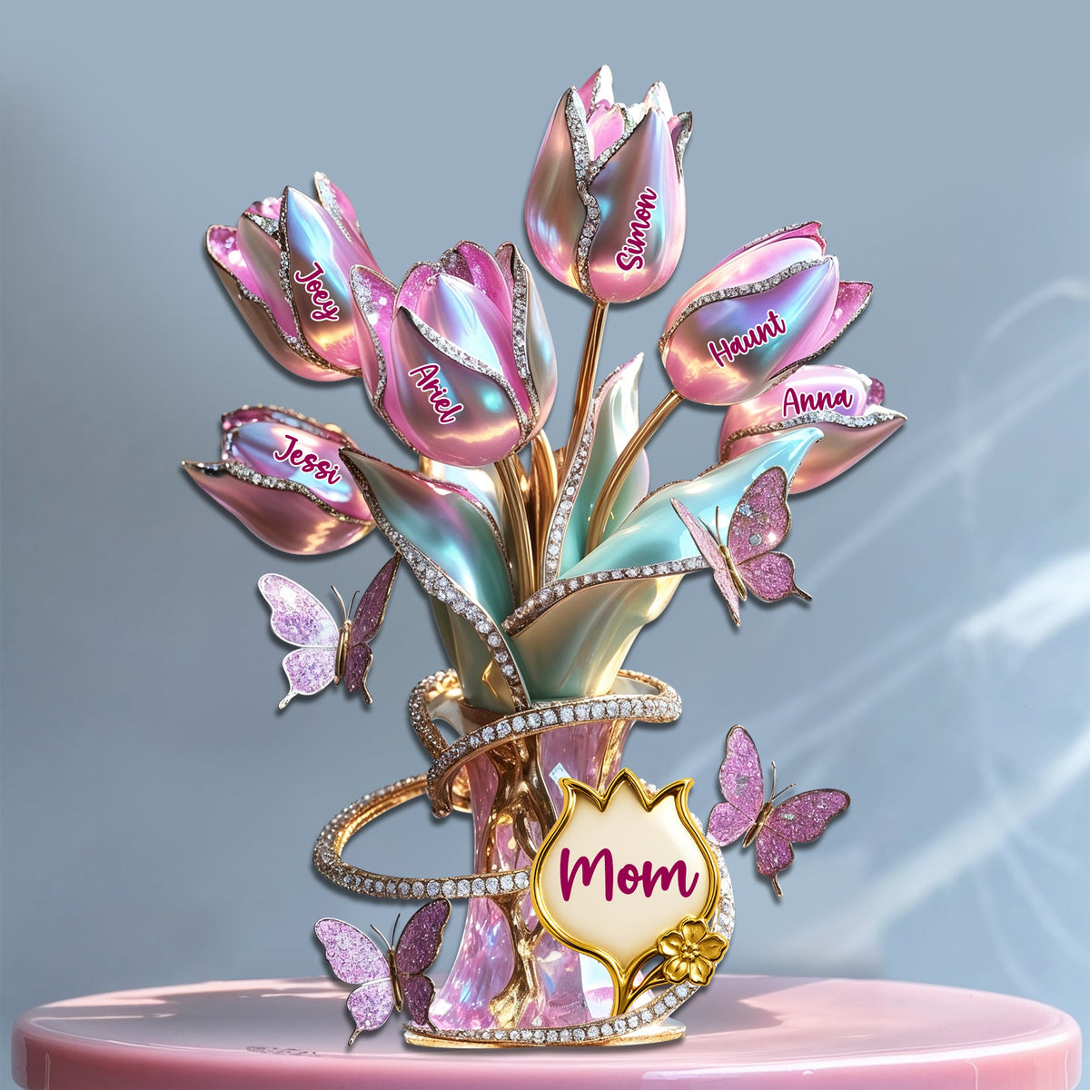 Tulips Of Love To Mom Acrylic Plaque - Personalized Gift For Mother 03TGLU240425-Homacus