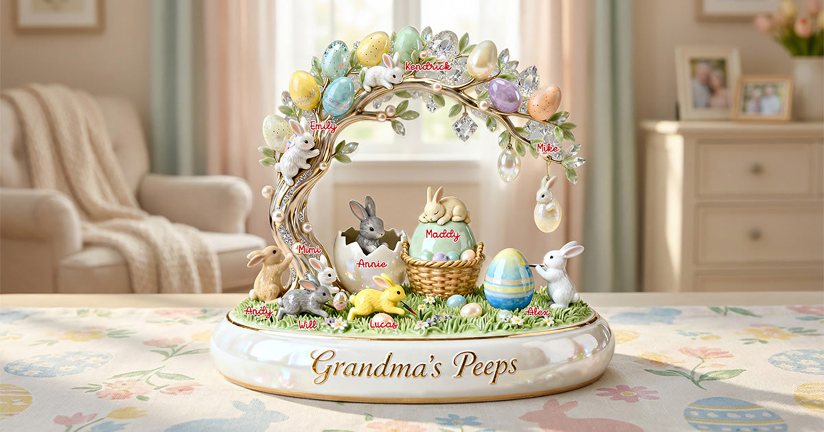 Cute Rabbit Under Easter Tree, Personalized Gifts For Grandma & Other Family Members 01qhmg300126-Homacus
