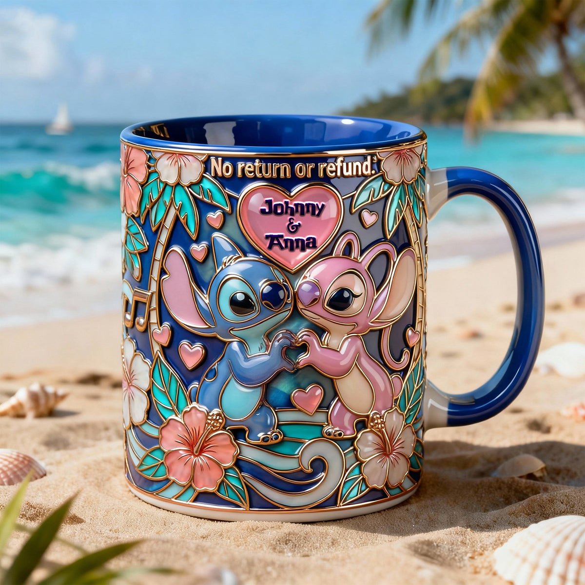 Tropical Island Couple Accent Mug - Personalized Gifts For Couples 01PALU150126-Homacus