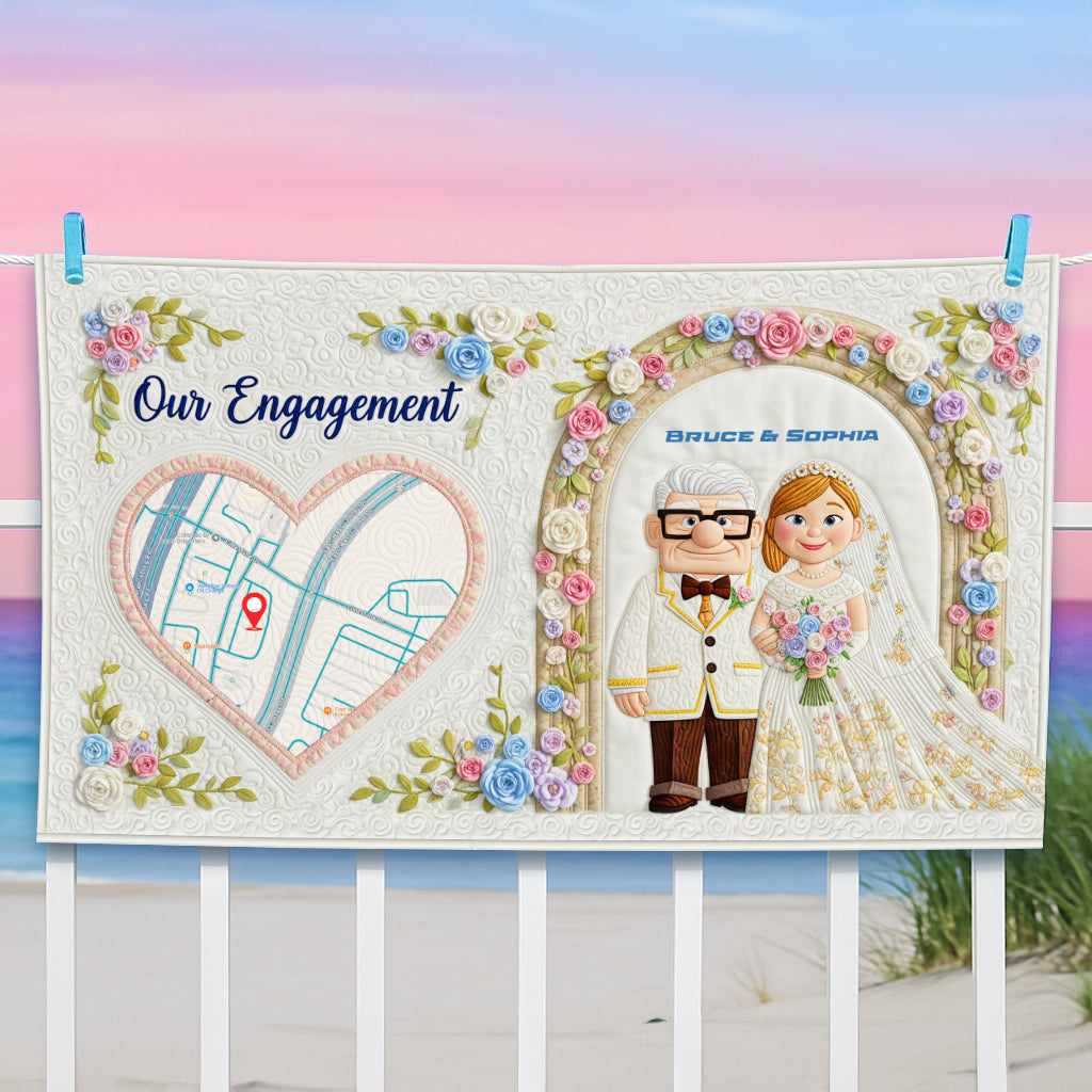 Romantic Engagement Beach Towel - Personalized Wedding Gifts For Couple 05OHLU140725-Homacus