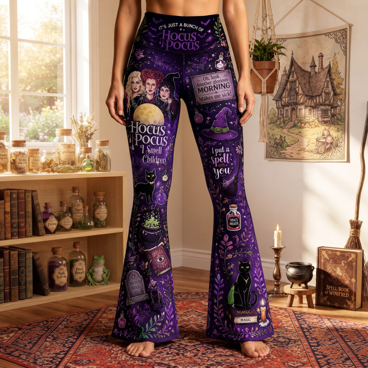 Badass Witch Flare Leggings, Personalized Gifts For Witch Lovers 02qhlu300726-Homacus