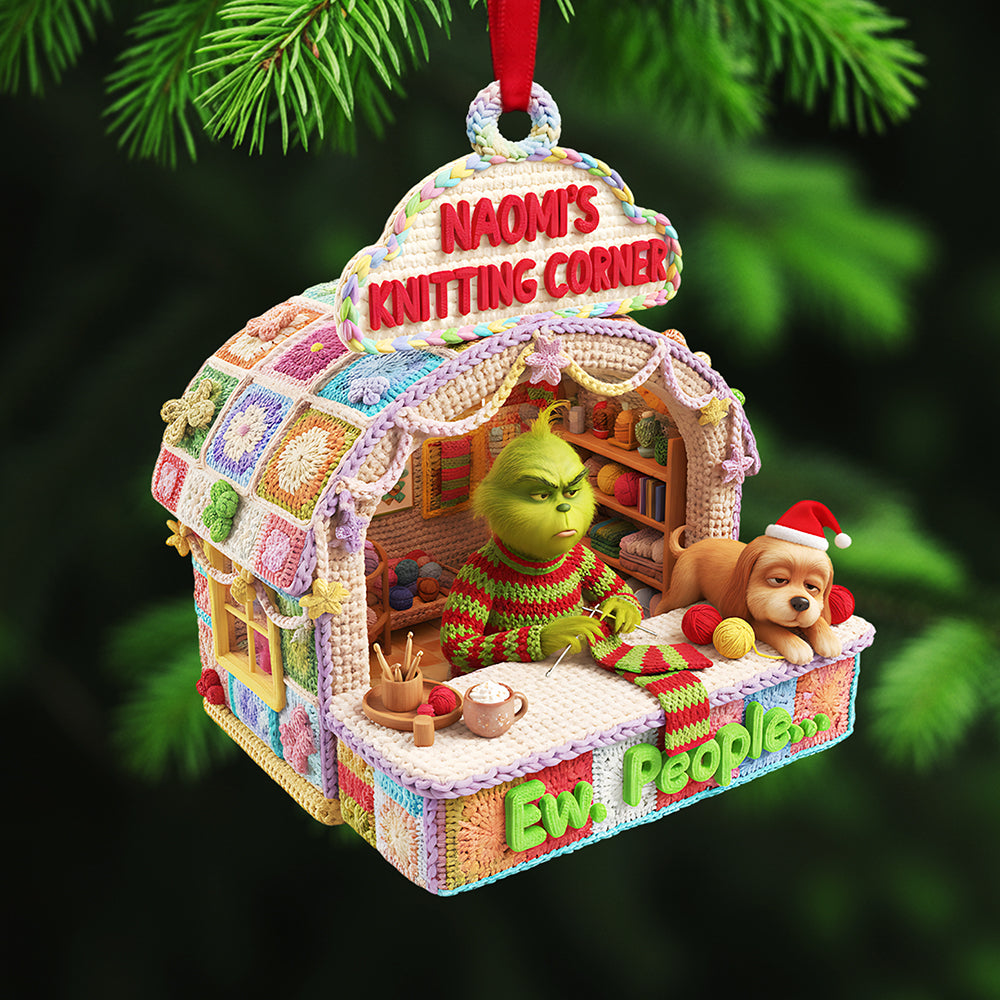 Personalized Gifts For Christmas, Knitting Corner Acrylic Ornament 03kita091025-Homacus