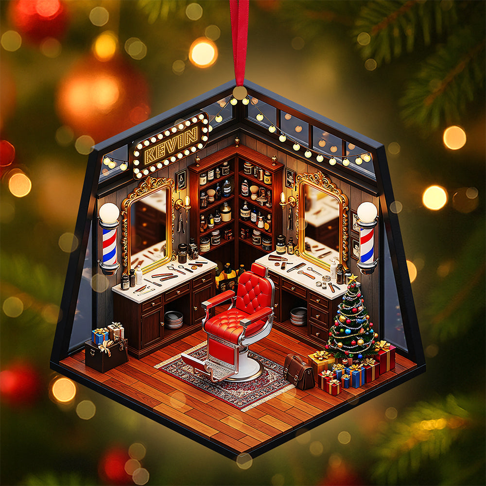 Barber Shop Miniature Ornament - Personalized Gifts For Barbers 04pgta120825-Homacus