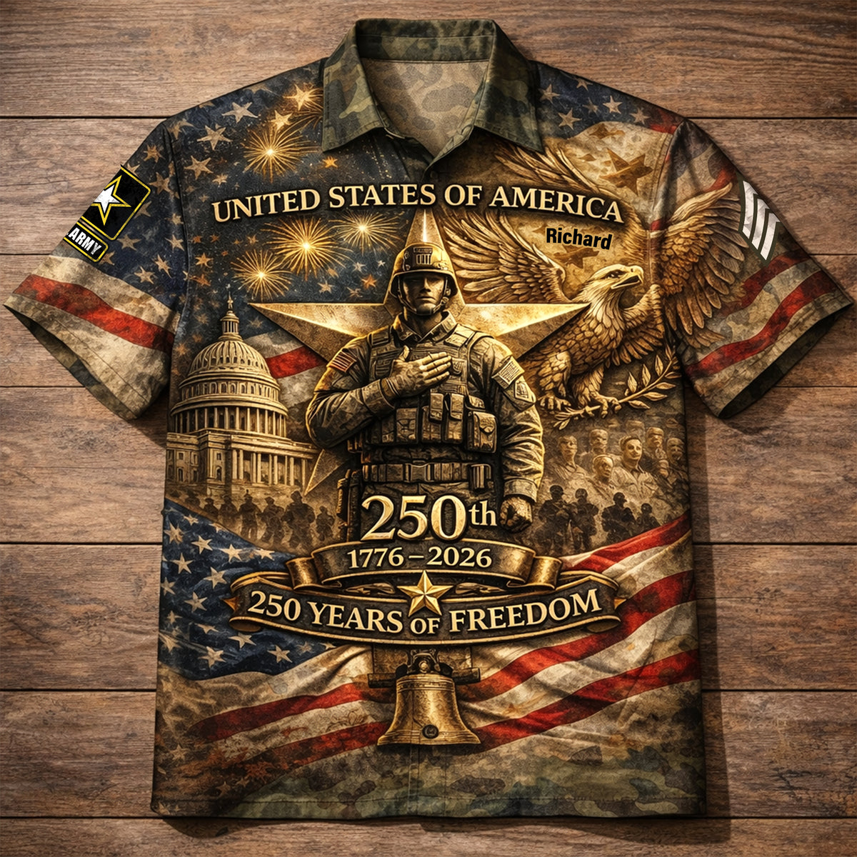 250th Anniversary USA Hawaiian Shirt - Personalized Gifts For Veterans 07TOQN080426-Homacus