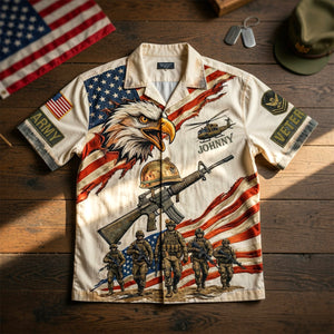 Veteran Pride Patriotic Hawaiian Shirt - Personalized Gifts For Veteran 01PADH070426-Homacus