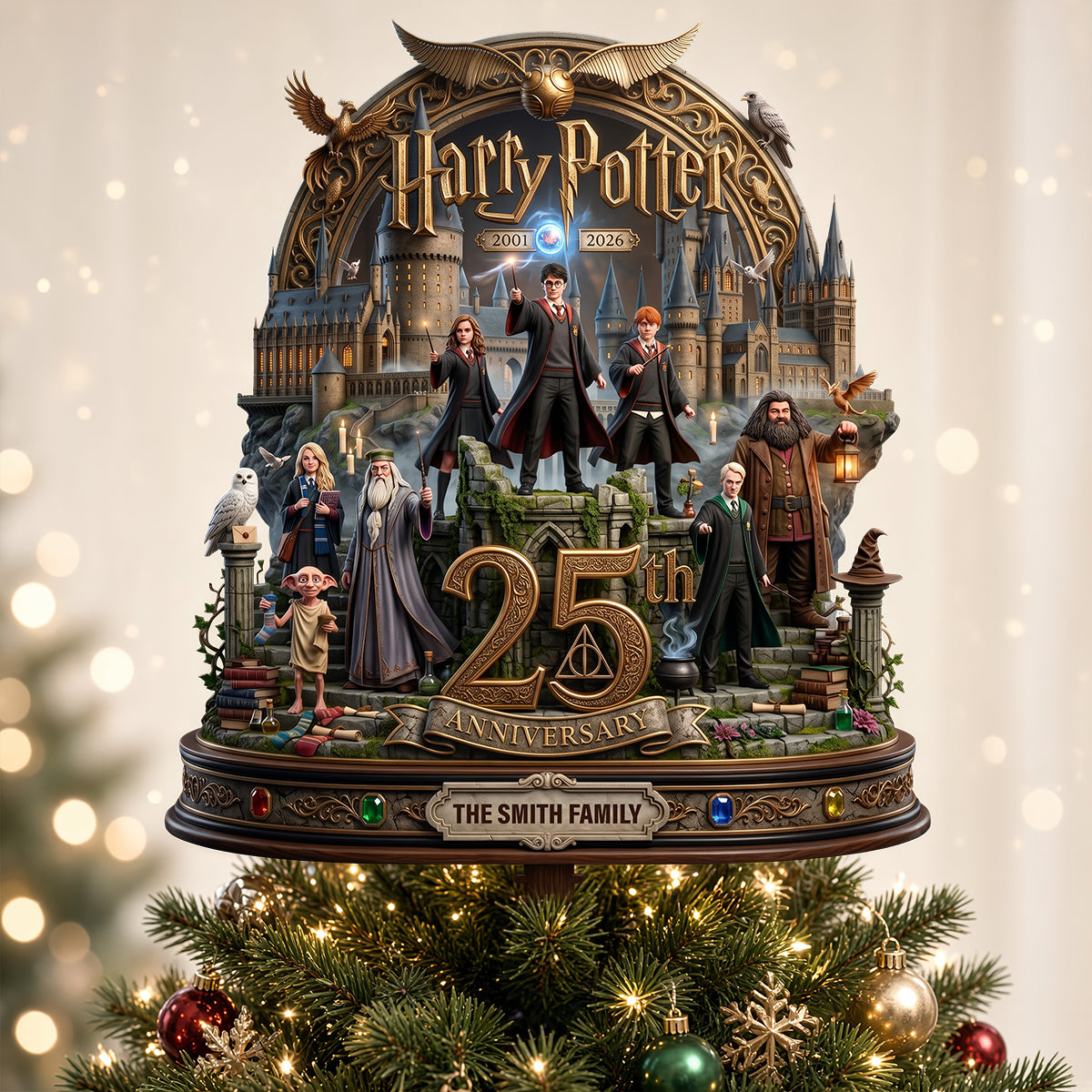 25th Anniversary Fantasy School Topper - Personalized Gifts For Christmas Tree Topper 02TODT170926-Homacus