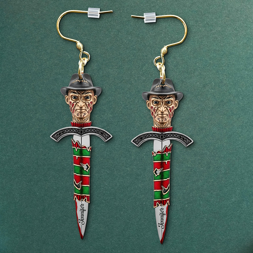 Creepy Knife Earrings, Personalized Gifts For Horror Movie Fans 01naqn160725-Homacus