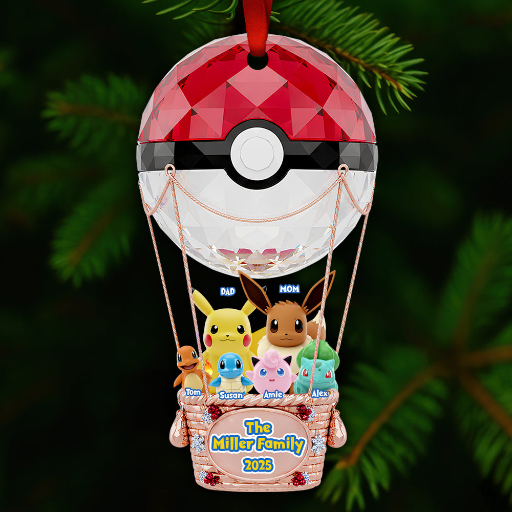 Family Hot Air Balloon Christmas Ornament Personalized Gifts For Family 02NADT270925-Homacus