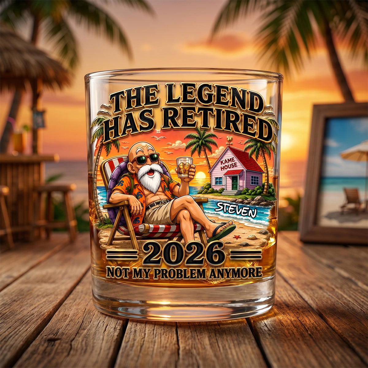 The Legend Has Retired Round Glass - Personalized Gifts 02todh050626-Homacus