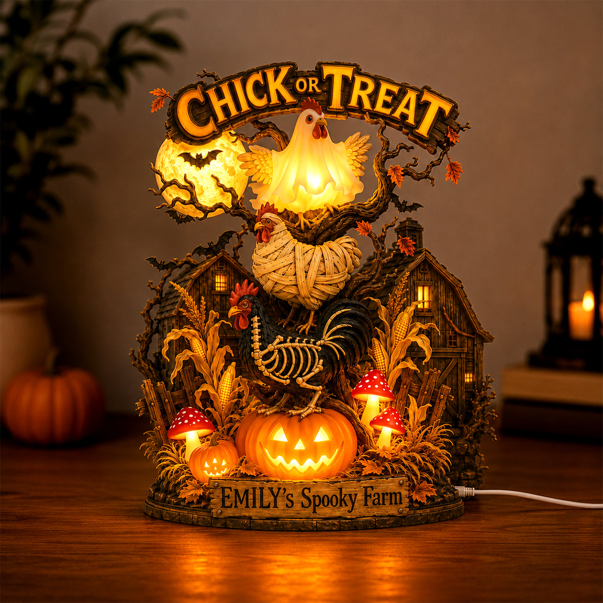Spooky Farm Halloween Chick Acrylic Light Box - Personalized Gifts For Halloween 072padh120826-Homacus