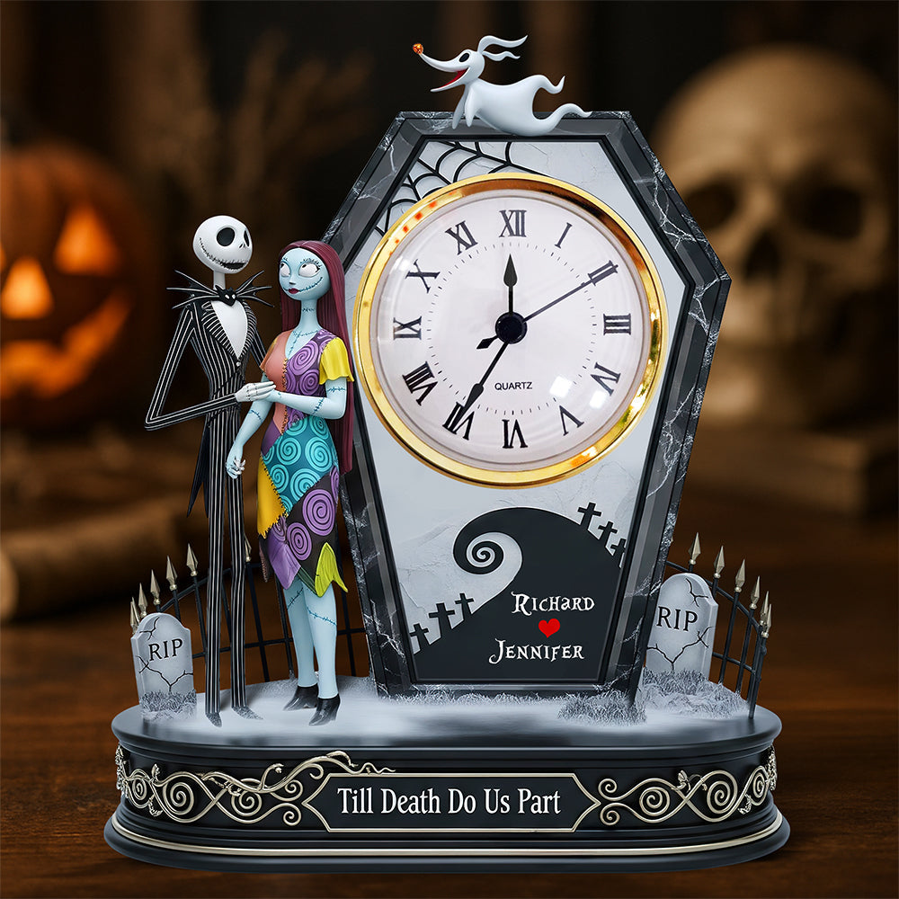 Spooky Couple Desk Clock Plaque - Personalized Gifts For Couple 03ohqn170625-Homacus
