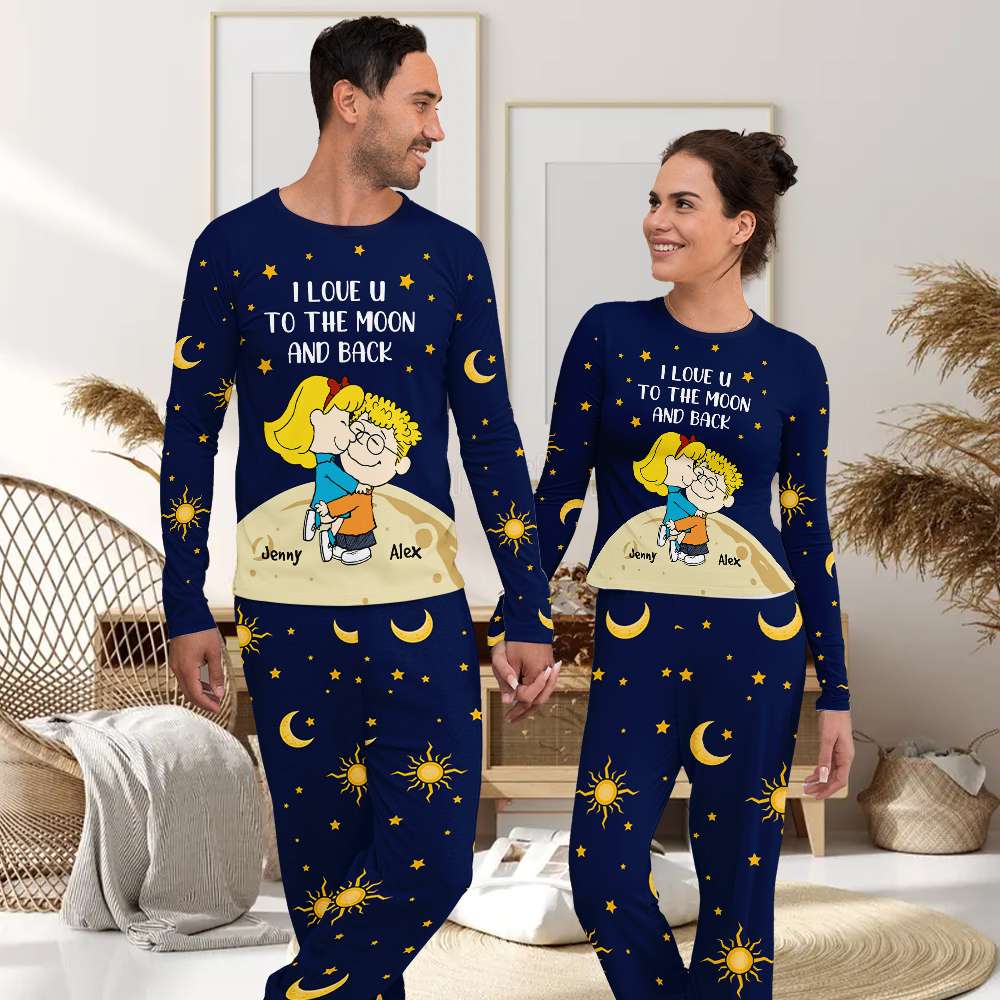 Personalized Gifts For Couple Pajama Set 04TOMH041224HHHG-Homacus