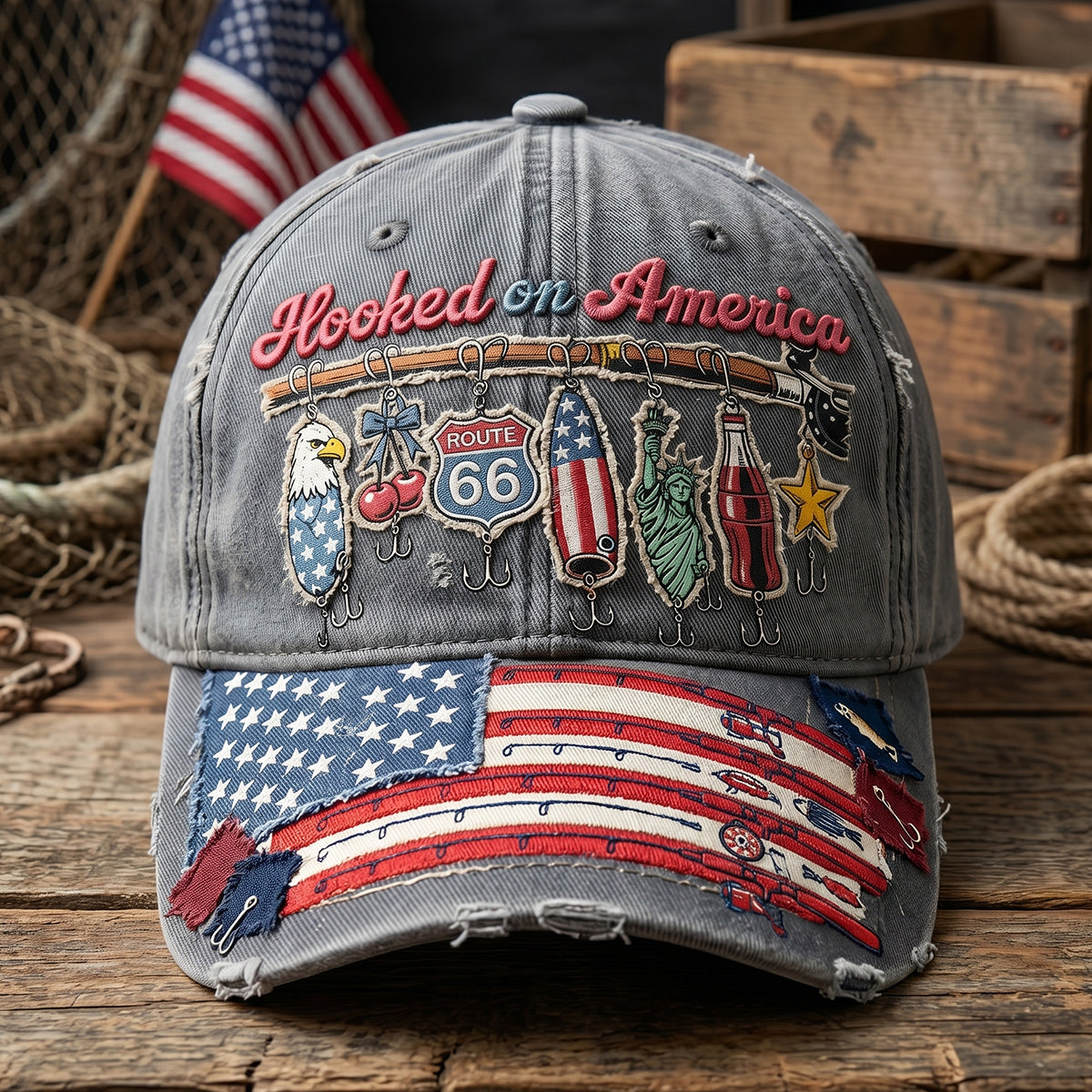 Hooked On America Classic Cap - Personalized Gift For Fisherman 04qhtn050626-Homacus