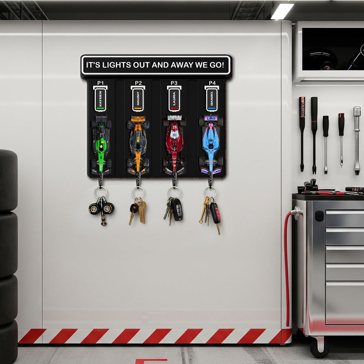 Pit Stop Racing Car Key Hanger - Personalized Gifts For Car Lovers 03HYLU100925-Homacus