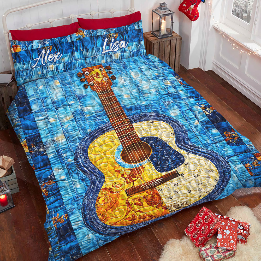 Personalized Gift For Guitar Lover Quilt Bedding Set Special Line 02HUMH051124-Homacus