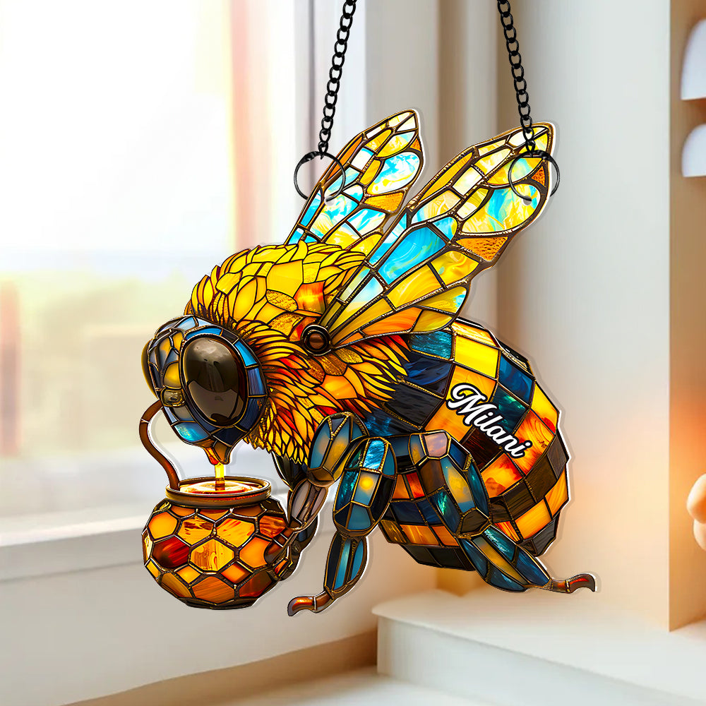 Bee Suncatcher Ornament Personalized Gifts for Bee Lovers 01HUDT180725-Homacus