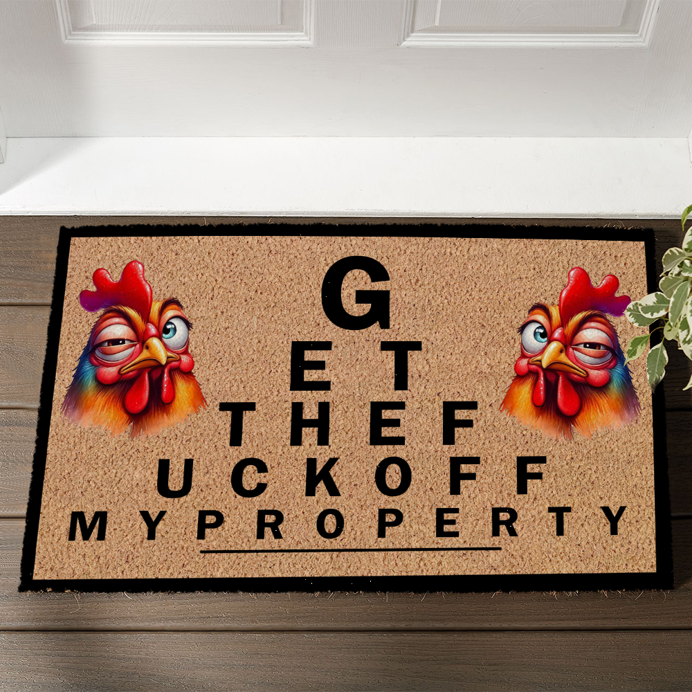 Personalized Funny Attitude Animal Doormat Collection, Get Off My Property 01qhpu241224-Homacus