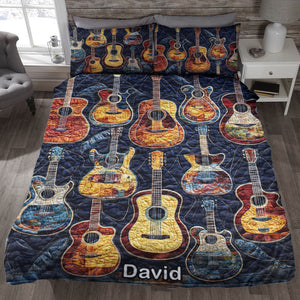 Personalized Gifts For Guitar Lovers Quilt Bedding Set Special Line Acoustic Vibes 10QNQN301224-Homacus