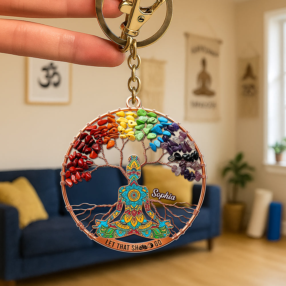 Spiritual Balance Keychain – Personalized Gifts For Yoga Lovers 03naqn130625-Homacus