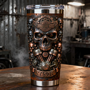 Fierce Skull Motorcycle Tumbler, Personalized Gifts For Bikers 04qhlu070126-Homacus