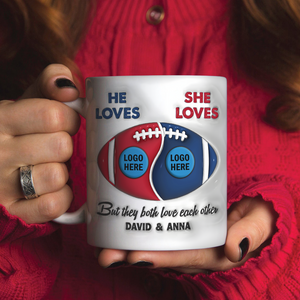 Personalized Gifts For Couple Coffee Mug American Football 01HUPU250924-Homacus