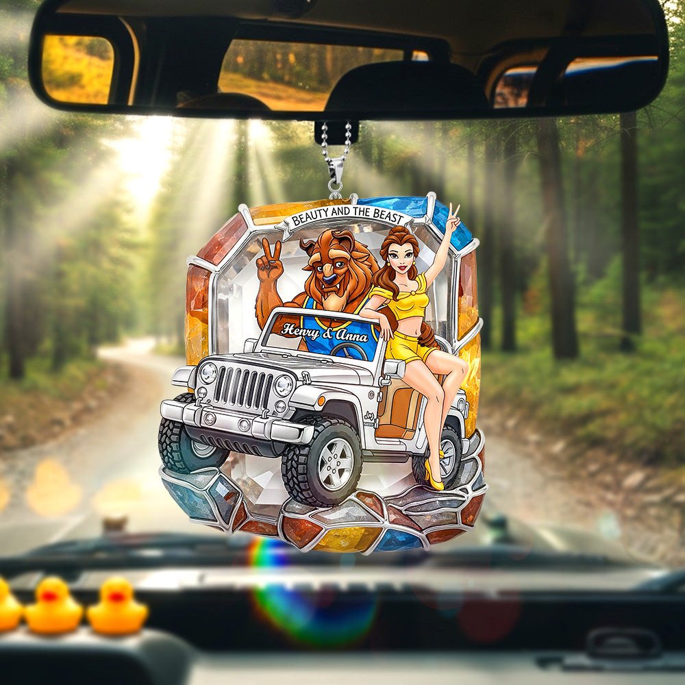 Adventurous Off-Road Couple Car Hanging Ornament, Personalized Gifts For Off-road Couple 03QHMG250725-Homacus