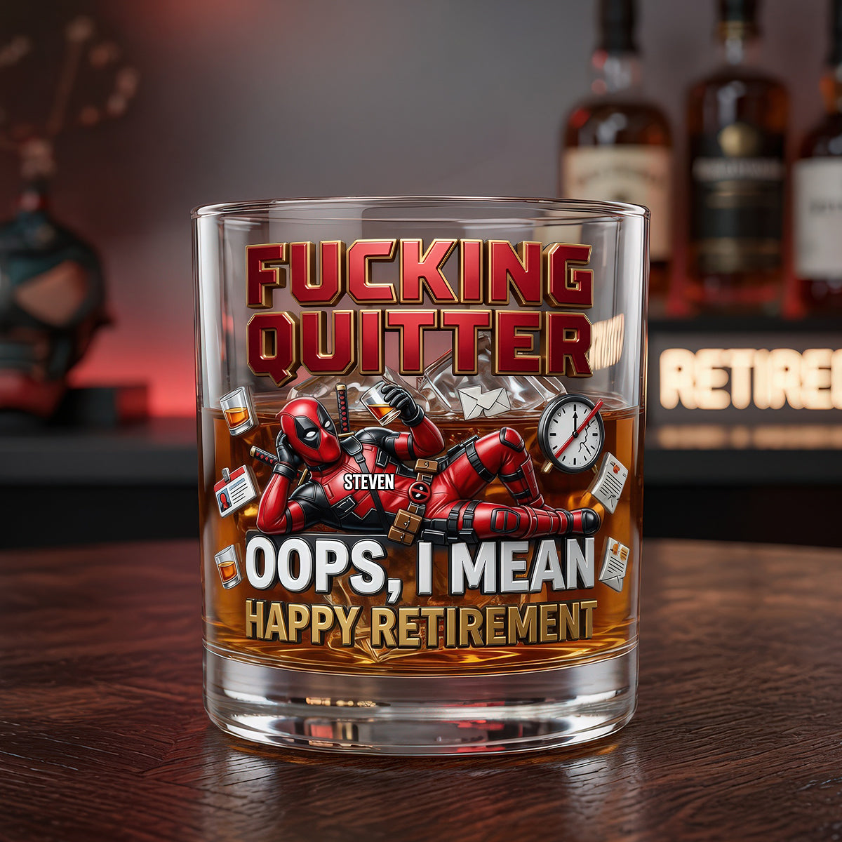 Funny Retirement Round Glass - Personalized Gifts 04TYDH100626-Homacus