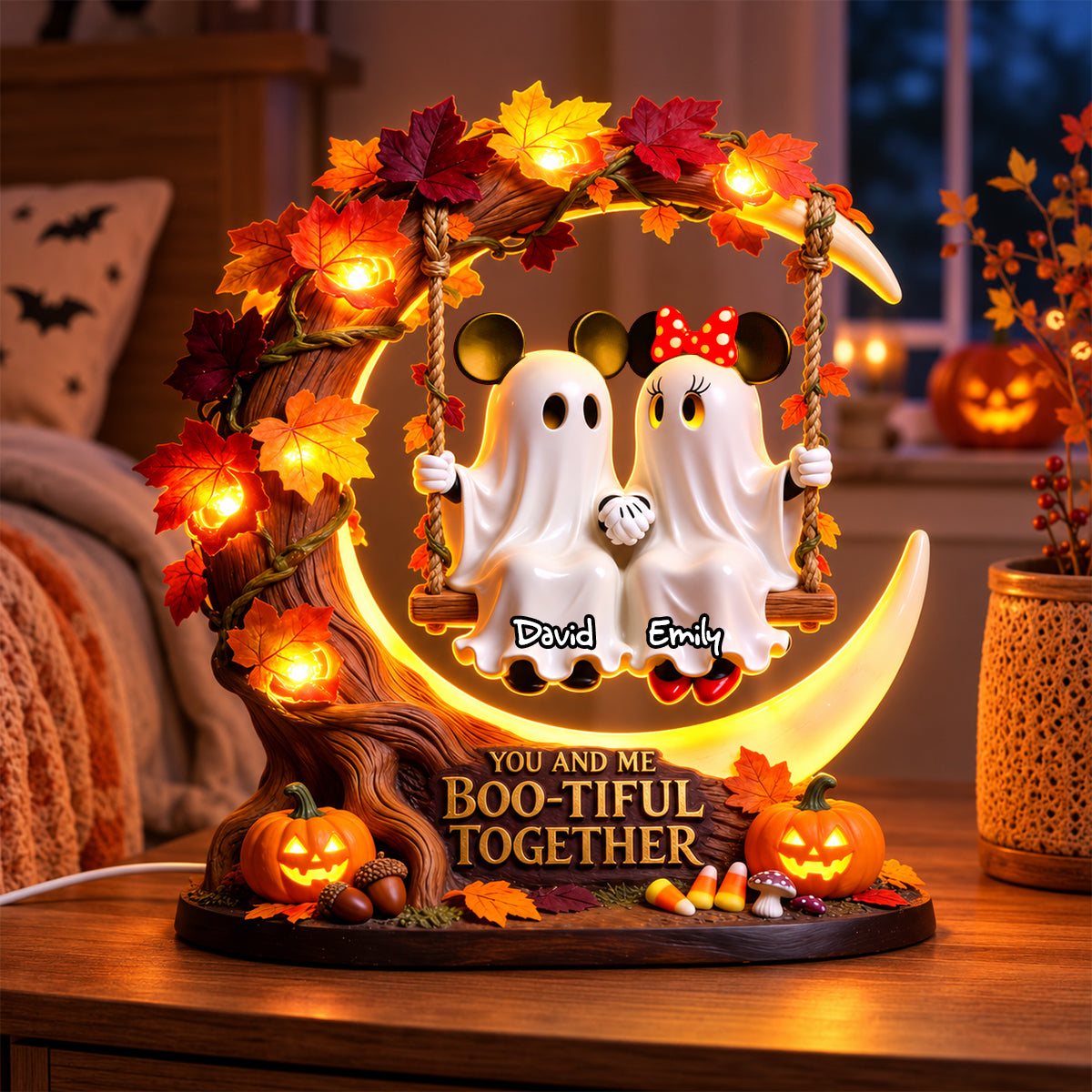 Bootiful Together Acrylic Light Box - Personalized Halloween Gifts For Couples 04pgdh060826