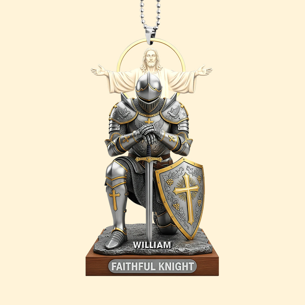 Christian Faithful Knight Car Ornament – Personalized Christmas Gifts for Christian 05huqn290725-Homacus