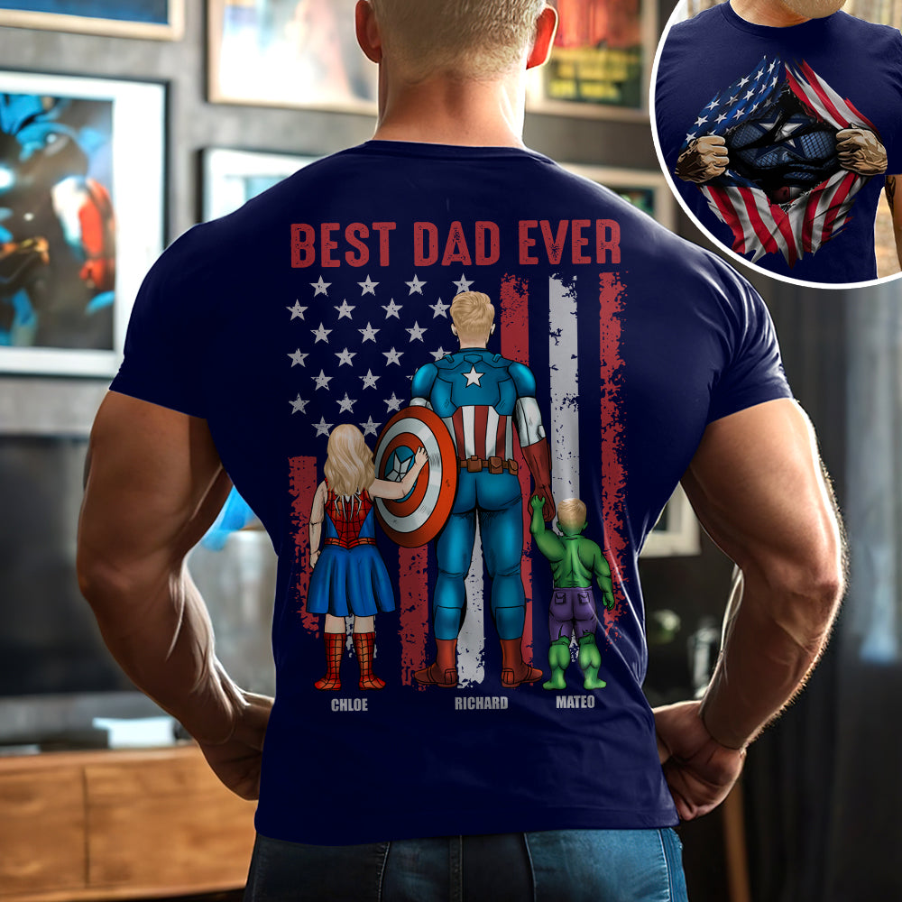 Personalized Gifts For Dad Shirt, Best Dad Ever 01ACDT050425PA-Homacus