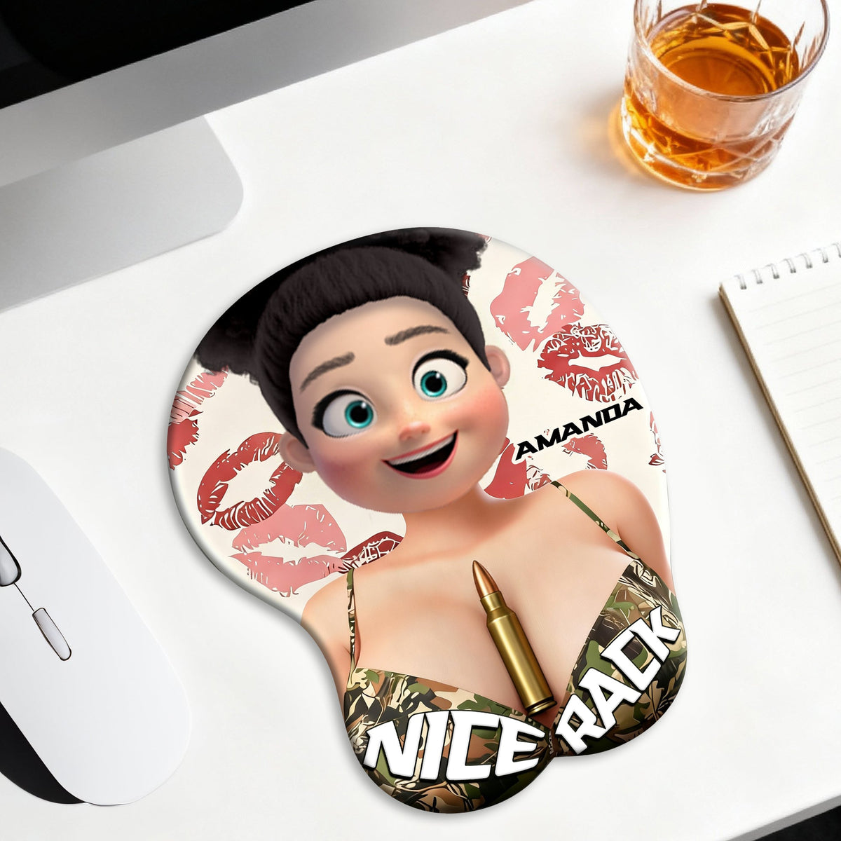 Fierce Hunting Girl Mouse Pad - Personalized Gift For Hunting Lovers 02NALU261225-Homacus