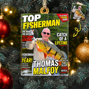 Custom Photo Fishing Christmas Ornament - Personalized Gifts For Fishing Lovers 01hudh260826