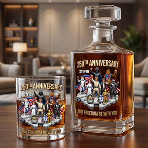 Warriors Celebrate America 250th Anniversary Decanter Set - Personalized Gifts For Patriots 04tydh250626-Homacus