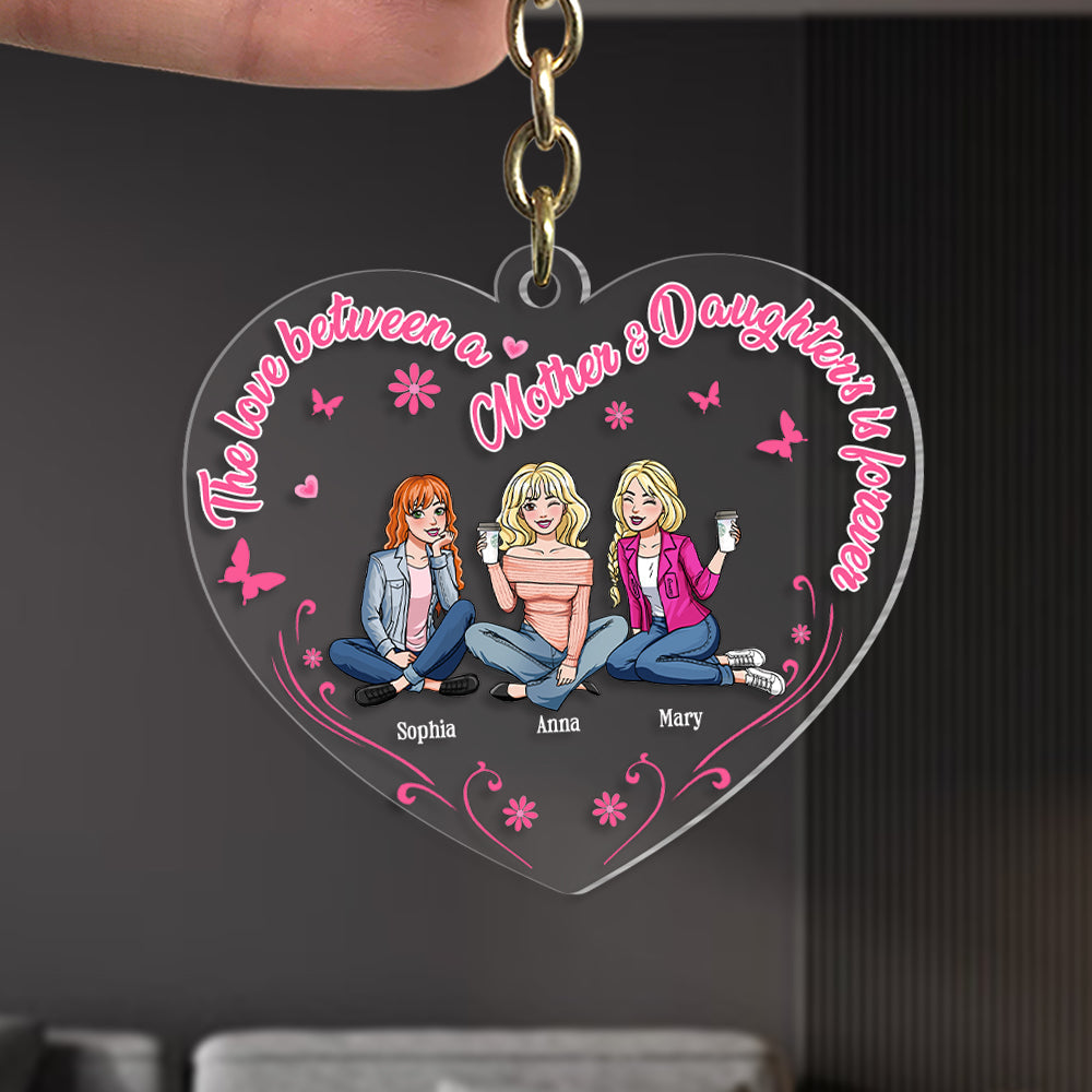 Personalized Gifts For Mom Keychain 04totn040225hh The Love Between A Mom And Daughter's Is Forever-Homacus